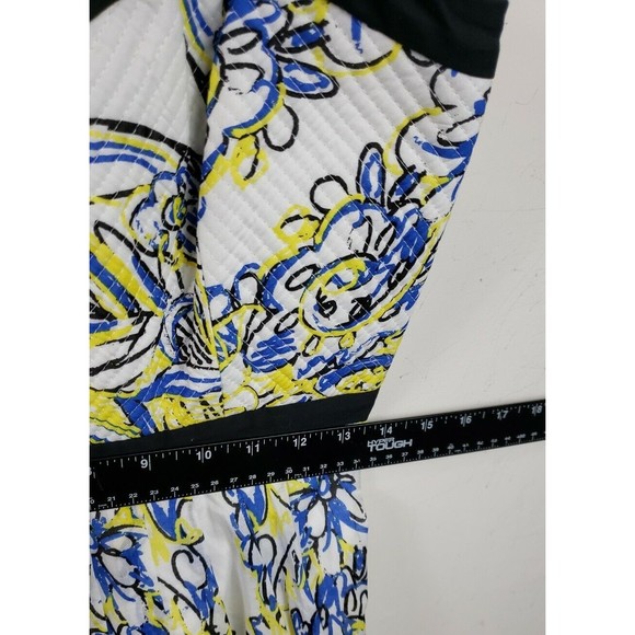 CYNTHIA ROWLEY Cotton Sun Dress 8 MEDIUM White Blue Yellow Black New - Picture 7 of 9